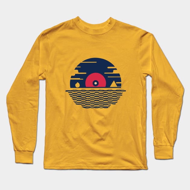 Music Disk music lover icon design sunset Long Sleeve T-Shirt by A Floral Letter Capital letter A | Monogram, Sticker